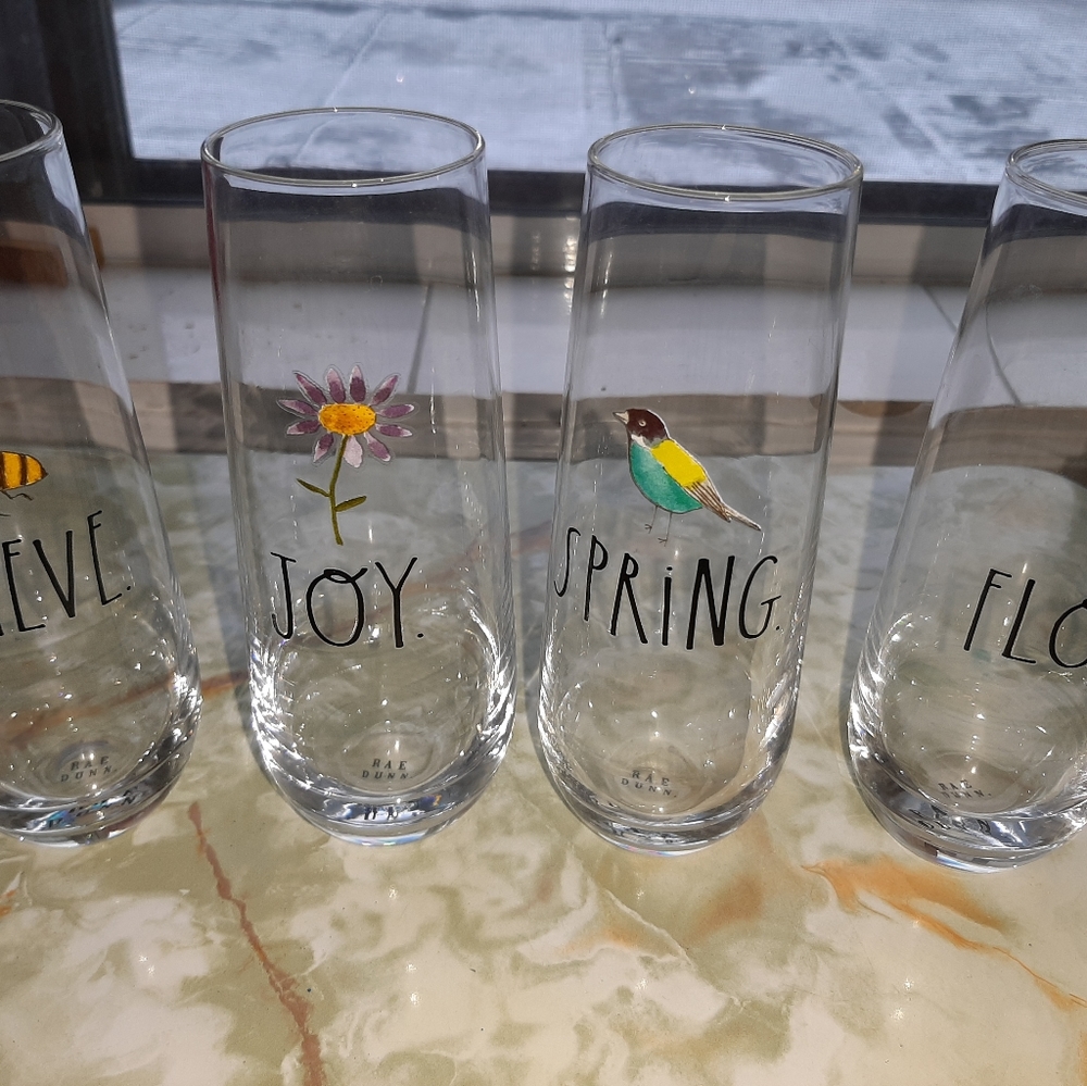 Set of 4 rae dunn glasses - Picture 2 of 3